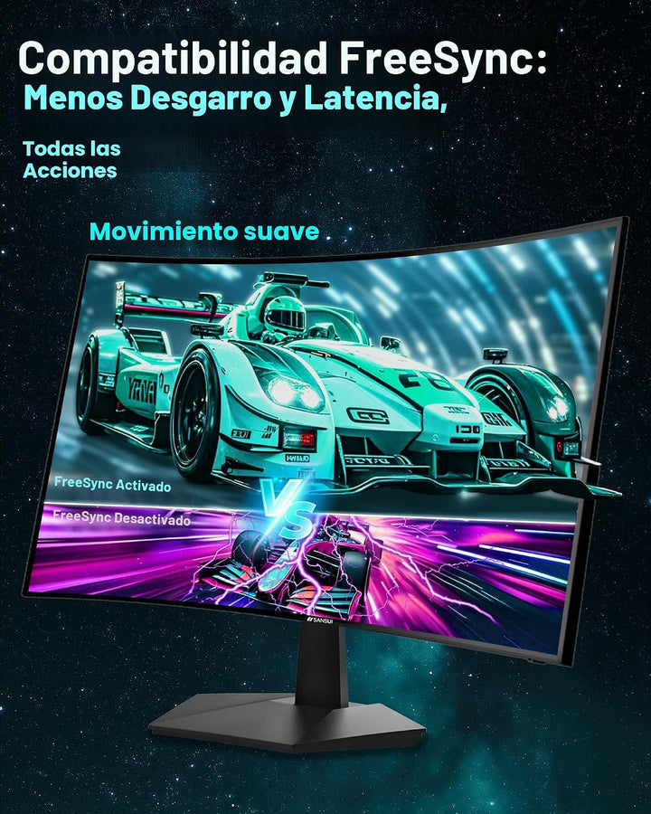 SANSUI 27 pulgadas Curvo 160Hz Monitor para juegos 144Hz FHD 1080P...