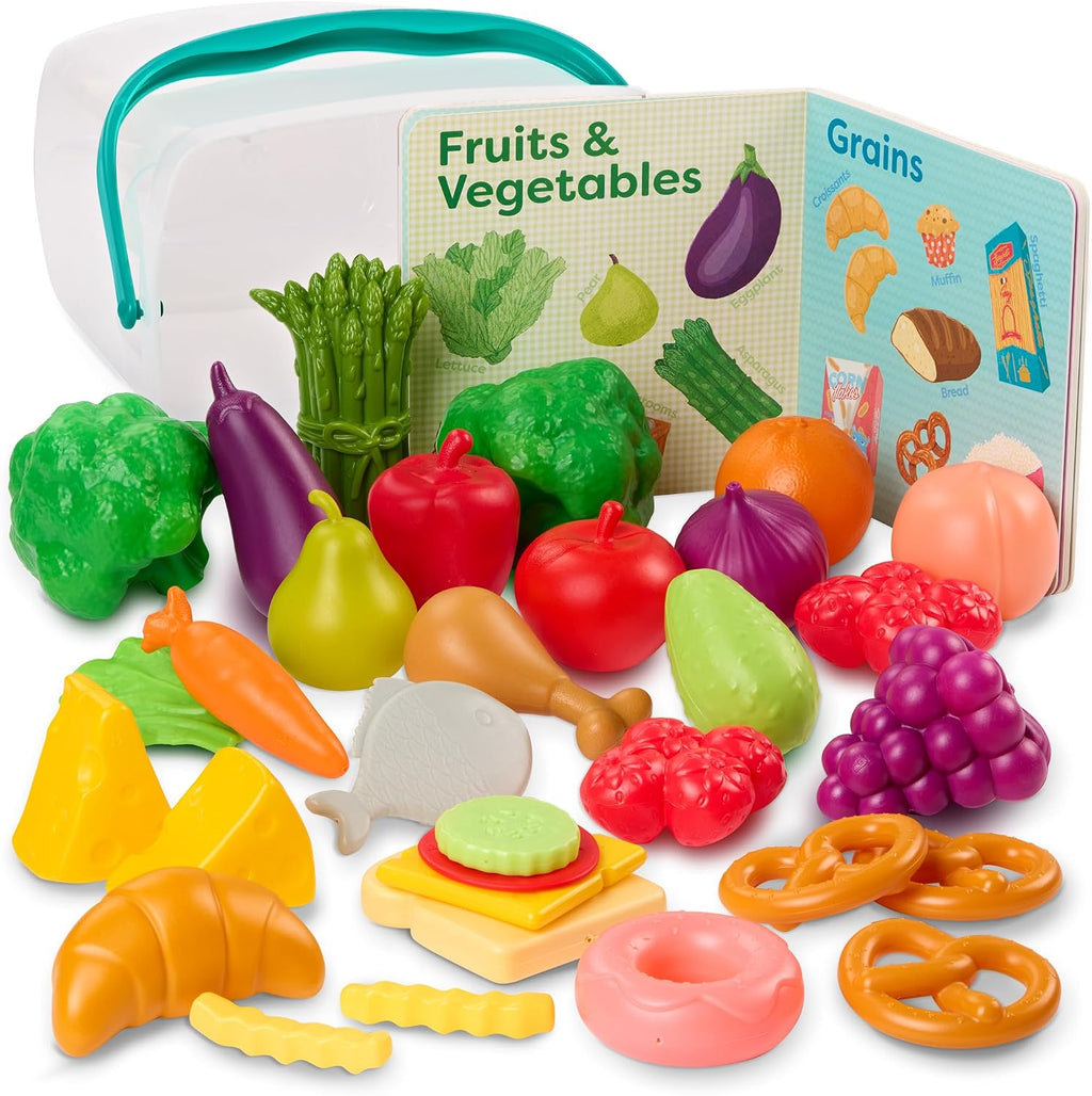 B. toys Juego de comida con libro, juego de comida de 32 piezas