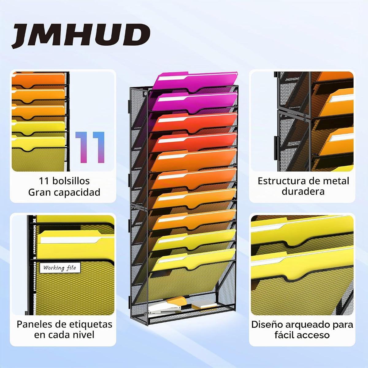 Organizador de archivos de pared de 11 niveles y organizador de archivos