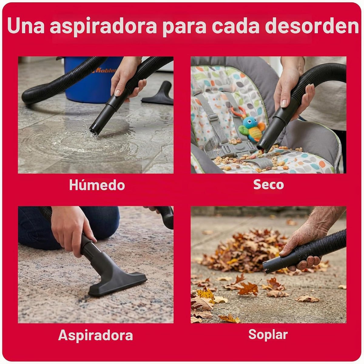 Aspiradora Koblenz WD-2L Wet Dry, para Casa, Auto, Garaje y Taller, 2.0 HP