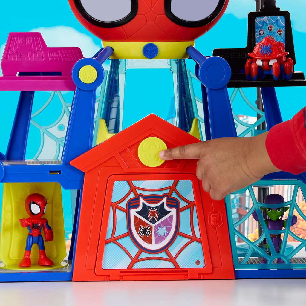 Marvel Spidey y sus increíbles amigos Rescue-Webs Web-Quarters Playset