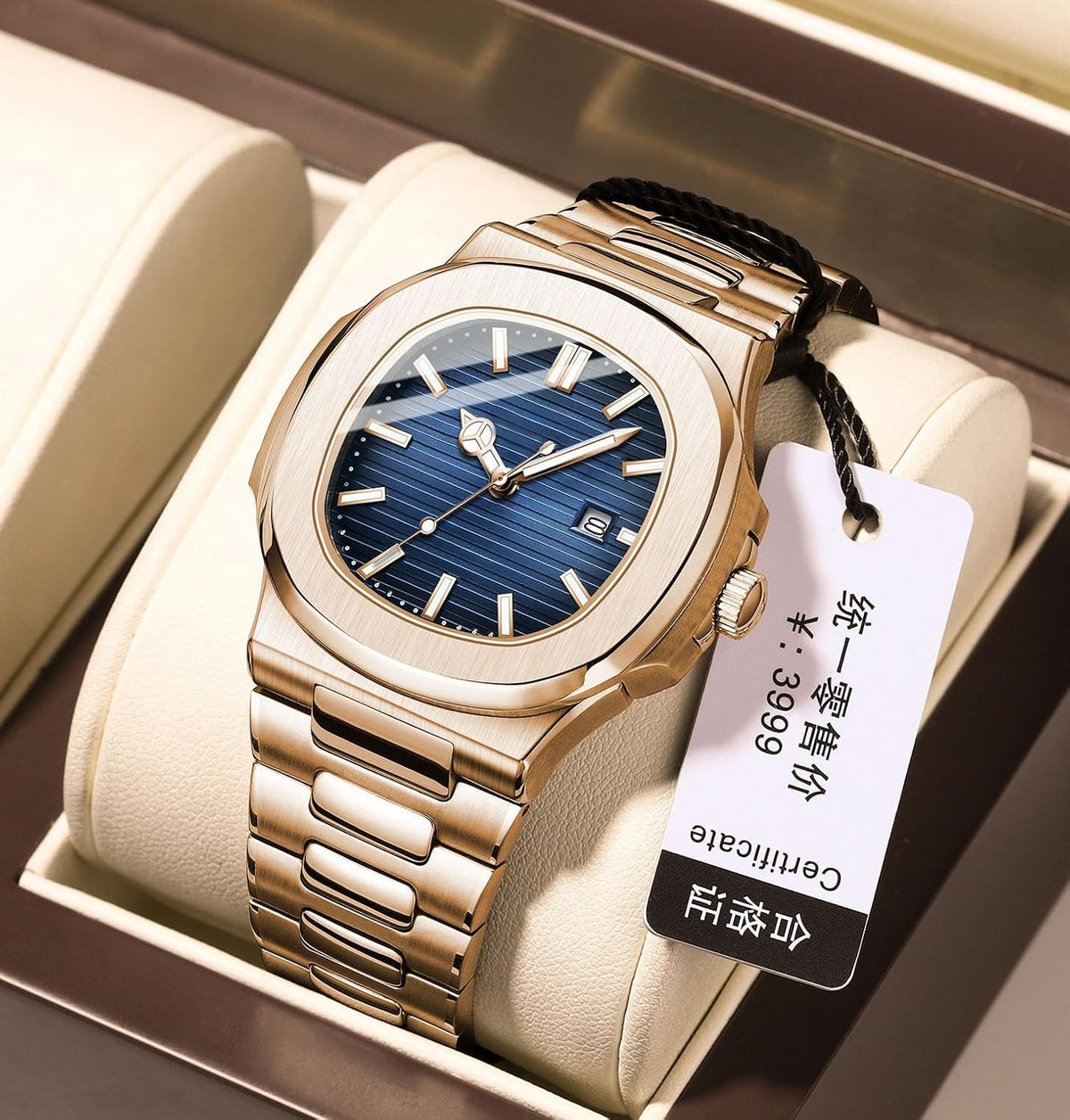 BESTKANG Reloj de movimiento de cuarzo para hombre, reloj luminoso impermeable para hombre, relojes de negocios de correa de acero inoxidable