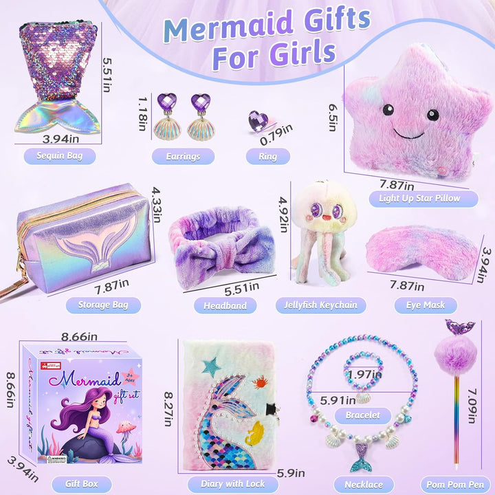 Juego de regalo de sirena para niñas de 4 5 6 7 8 9 10