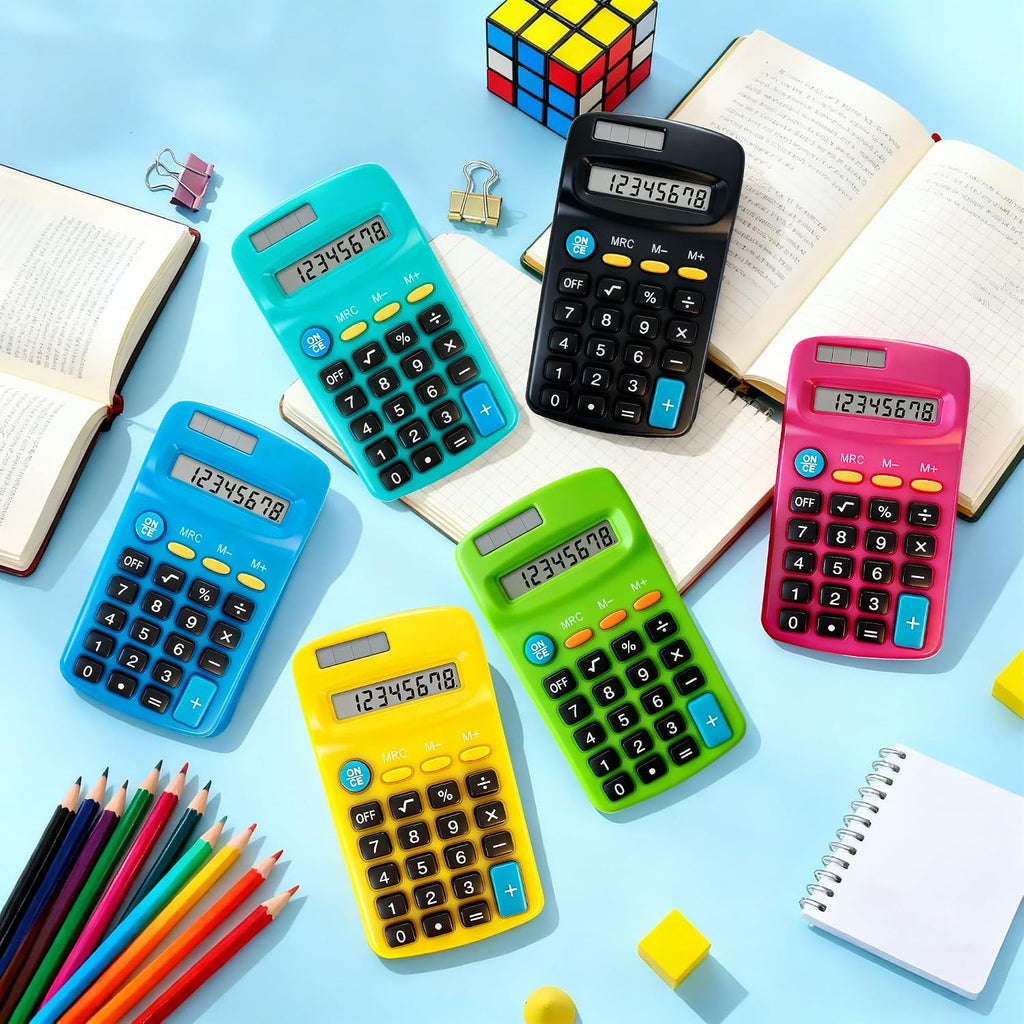 Paquete de 18 calculadoras pequeñas a granel: Batería solar de 8 dígitos de