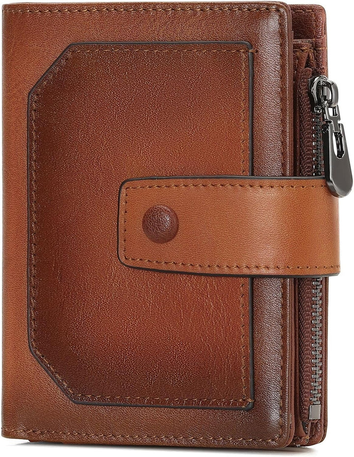 GAEKEAO Billeteras de cuero genuino para hombres con bolsa de moned...