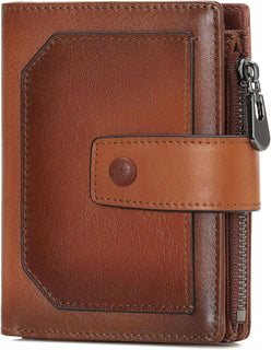 GAEKEAO Billeteras de cuero genuino para hombres con bolsa de moned...