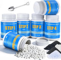 Kit de recambio de grano y pulido de grano grande de 10 libras, pulido de granos de 4 escalones, rocas de hasta 70 libras, medios de rotación doble (pellets de cerámica y plástico), ideal para