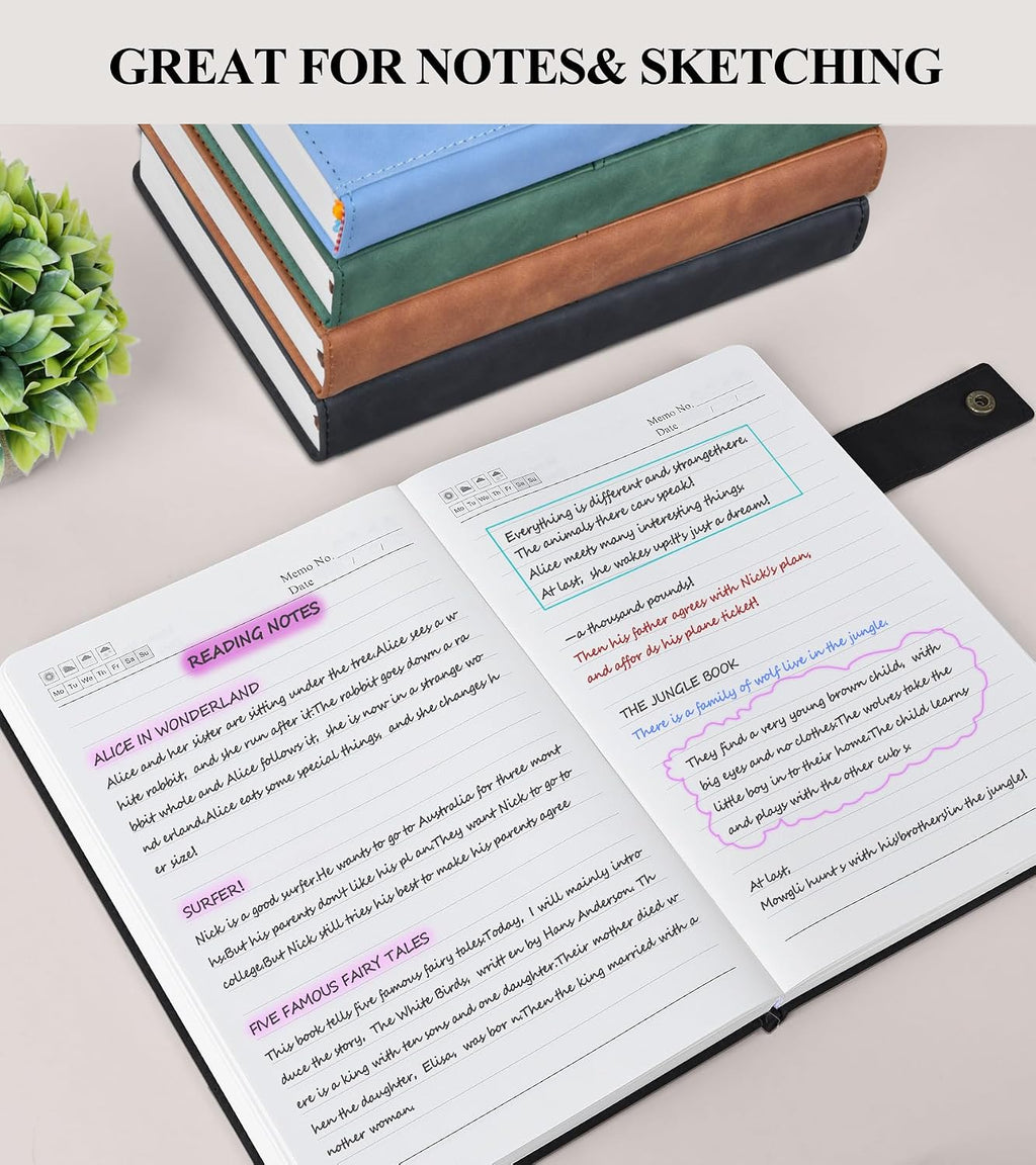 Cuaderno rayado de 8.5 x 11 pulgadas, 366 páginas, diario de cuero