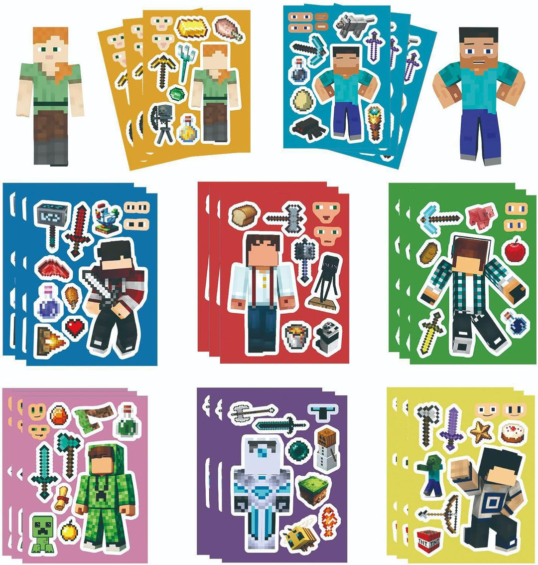 24 calcomanías de dibujos animados mezcladas y combinadas