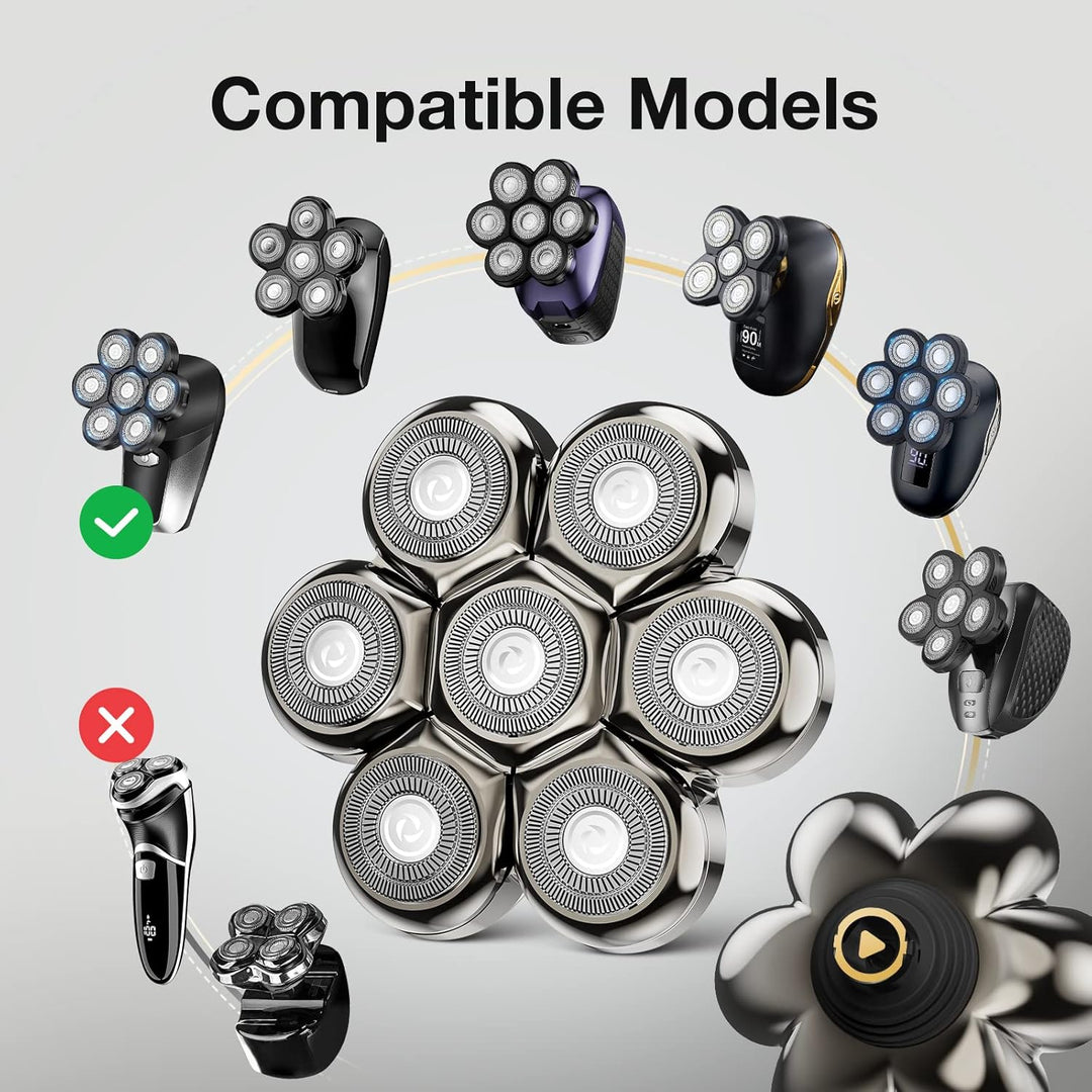 7 cuchillas flotantes de cabezal de afeitado de repuesto