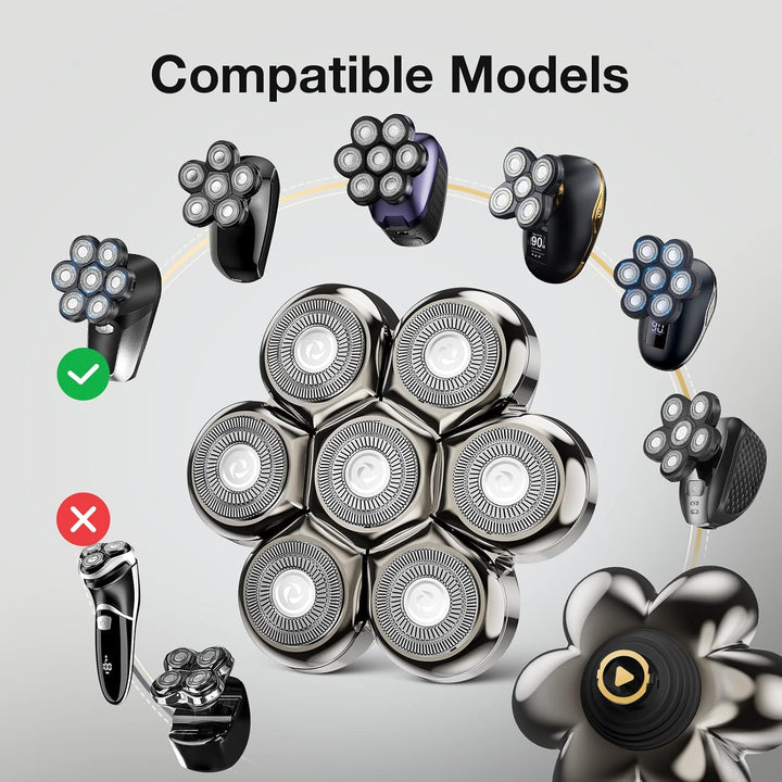 7 cuchillas flotantes de cabezal de afeitado de repuesto