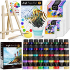 Nicpro - Juego de 80 lienzos de pintura acrílica para adultos con 36 pinturas (1.2 fl oz)