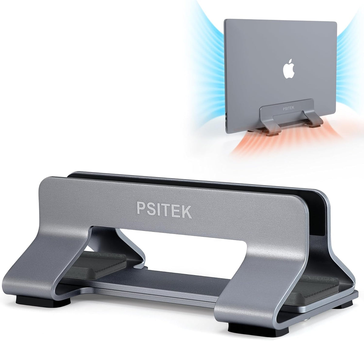 Psitek Soporte vertical de aluminio para laptop, soporte de acoplam...