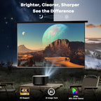 ONOAYO - Proyector 4K para exteriores con audio Dolby de 60 W y apps oficiales