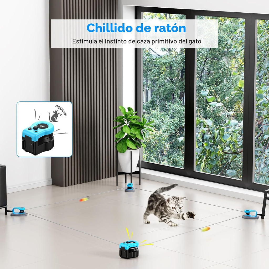 Juguetes interactivos para gatos de interior, ratón para gatos con control automático/remoto DIY, cinta transportadora de caza para mantener entretenidos a los gatitos aburridos y cachorros