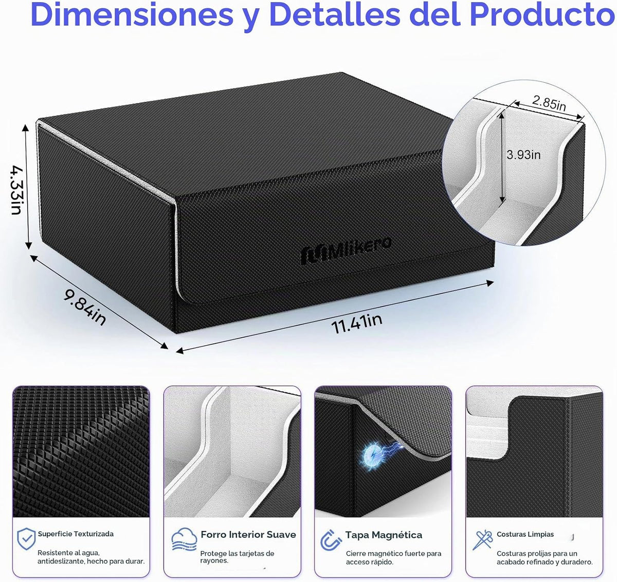 Mlikero Caja de almacenamiento de tarjetas coleccionables, almacenamiento de tarjetas a granel para más de 1800 tarjetas con funda, organizador de tarjetas de cierre magnético de piel sintética con 10