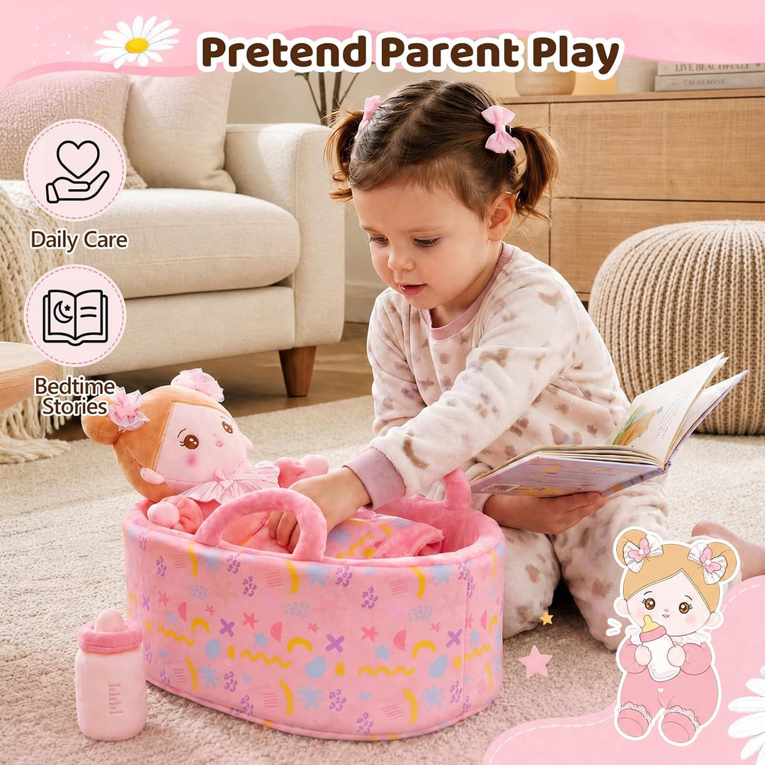 OUOZZZ - Set de muñeca de bebé suave para niñas, primera muñeca de...