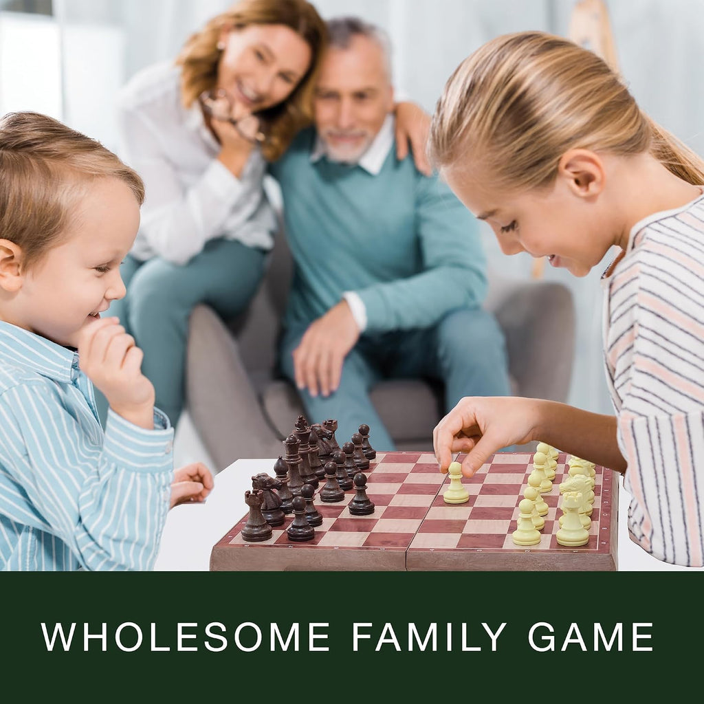 Juego de ajedrez de viaje magnético para niños y adultos. Juego de mesa de ajedrez portátil de 12 x 12 pulgadas para principiantes y jugadores avanzados. Juegos de ajedrez para adultos con 2 reinas adicionales y 2 bolsas de almacenamiento para piezas de