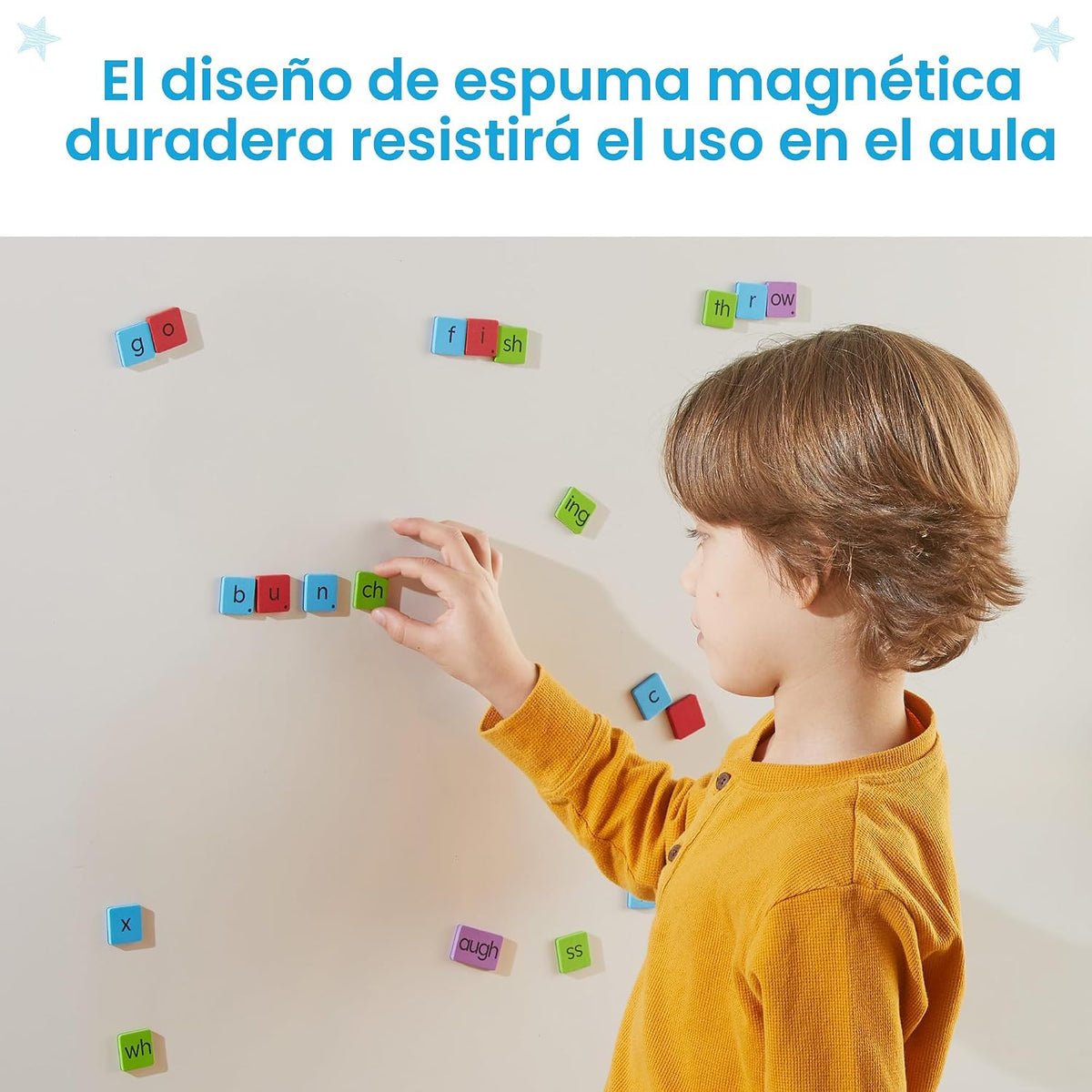 hand2mind Phonics Word-Building Magnetic Letter Tiles, Set de 6, Ages 3+