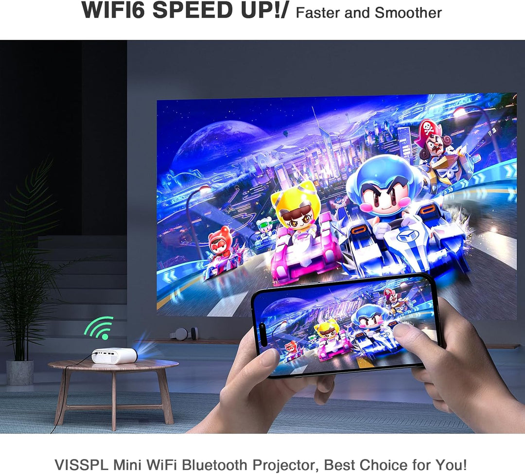Mini proyector con WiFi y Bluetooth, proyector VISSPL Full HD 1080P...