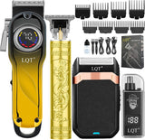 Cortapelos para hombres con pantalla LED, kit de aseo inalámbrico d...