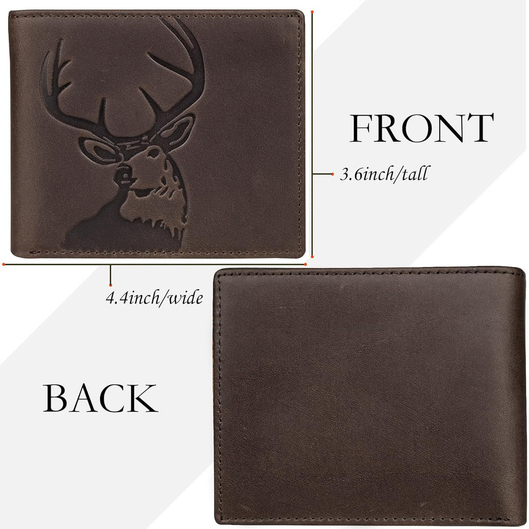 DK86 Cartera de cuero genuino para hombre, billetera biplegable con...