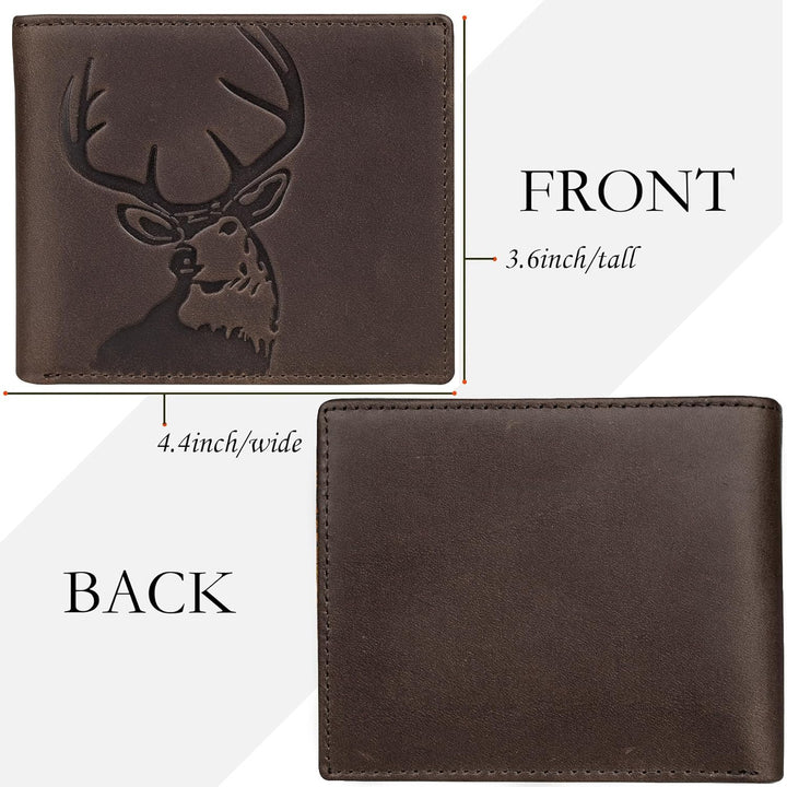 DK86 Cartera de cuero genuino para hombre, billetera biplegable con...