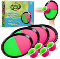 YoYa Toys Juego de juguetes de pelota para lanzar y atrapar, 4 paletas y 4 bolas adhesivas, divertidos juegos al aire libre para niños, actividades al aire libre para patio trasero, playa, parque, campamento, regalo para niños y niñas de 4, 5, 6, 7, 8, 9