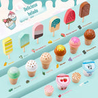 Juego de mesa de madera para contador de helados para niñas pequeñas, Play Store, juguete de simulación, accesorios de cocina con dinero y moneda falsos, regalos de cumpleaños de Navidad para niños de más de 3 años (verde)