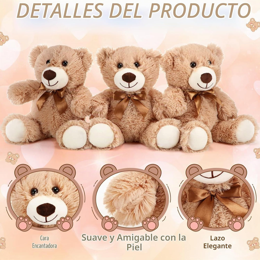 Skylety 10 piezas de osos de peluche a granel de 14 pulgadas, marrón claro
