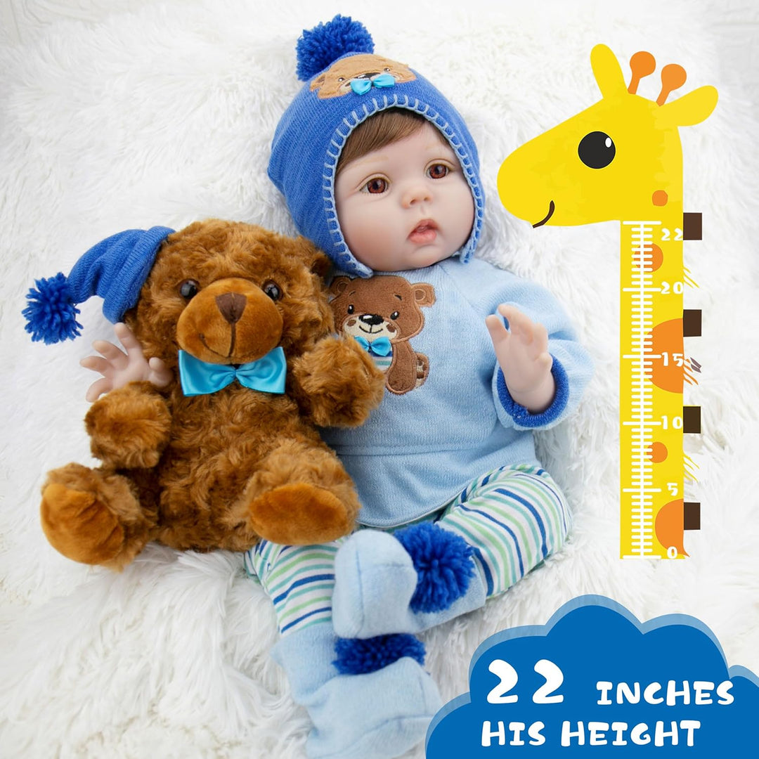 Milidool Muñecas realistas de bebé recién nacido, de 22 pulgadas, c...