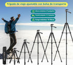 JOILCAN Trípode para Teléfono, Soporte de Trípode de Cámara de 67" para iPhone iPad, Trípodes de Viaje Profesionales de Aluminio con Control Remoto Inalámbrico y Bolsa de Transporte para Grabación de