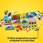 LEGO Vehículos creativos clásicos, kit de construcción de ladrillos coloridos con camión de helados, juguete de coche de policía, autos de ciudad modelo y más, regalo o juguete de coche para niños, niñas y niños a partir de 5 años