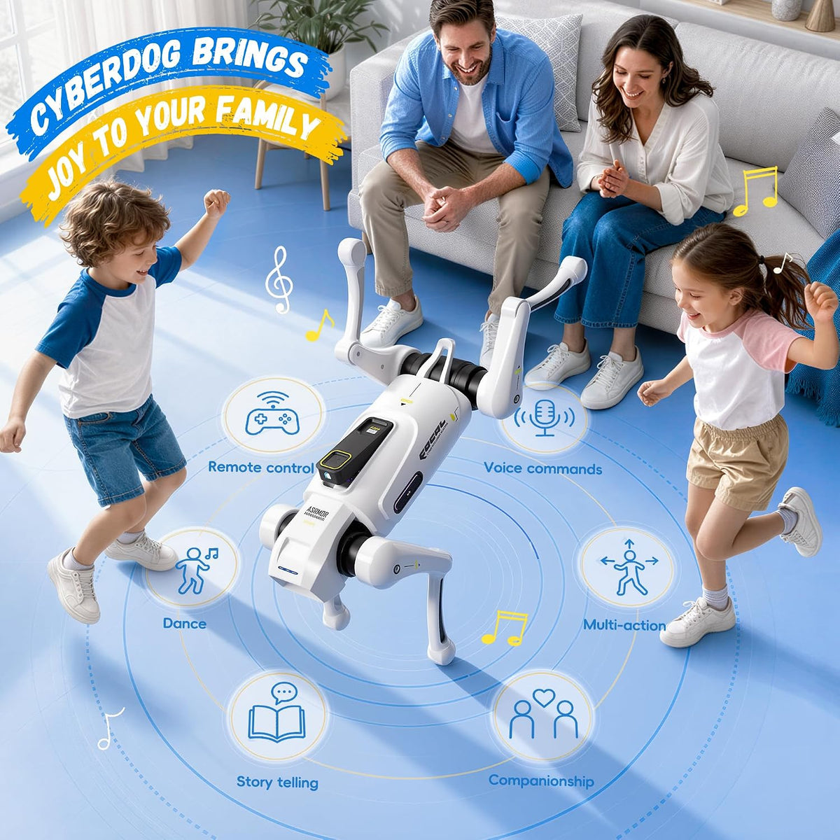 Juguete inteligente para perros robot con voz y control remoto, mascota