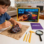 Kit de excavación de piedras preciosas de meteoritos y espacios: desenterrar más de 30 piedras preciosas y cristales reales, kit de ciencia para niños, kit de excavación de gemas, regalo para niñas y