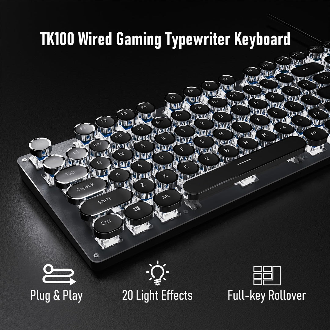 SEUNKWANG EWEADN TK100 - Teclado mecánico con cable, 104 teclas est...