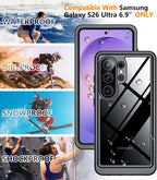 Temdan Funda impermeable diseñada para Samsung Galaxy S26 Ultra, lente y protector de pantalla integrados de grado militar, a prueba de golpes, a prueba de caídas, IP68 bajo el agua, carcasa completa para Galaxy S26 Ultra de 6.9 pulgadas, color negro