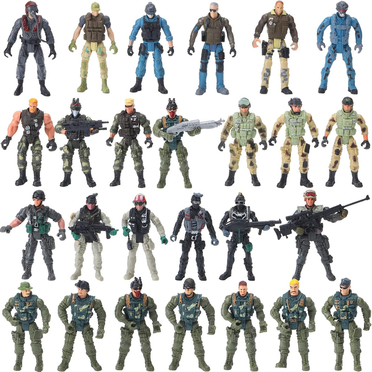 Tuanse - 26 figuras de acción de hombres del ejército, juego militar