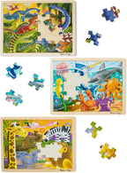 Melissa & Doug Jigsaw Puzzle Bundle (Dinosaur,Safari y Ocean)