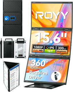 ROYY - Extensor de pantalla para portátil cuádruple de 15.6 pulgada...