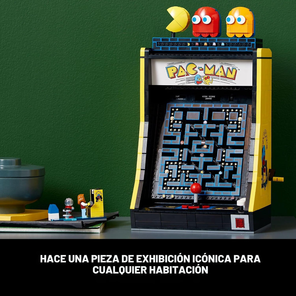 LEGO Icons PAC-Man - Juego de construcción arcade para adultos, decoración coleccionable de oficina, estante o dormitorio, regalos para hombres y mujeres, con mango móvil para recrear, 10323