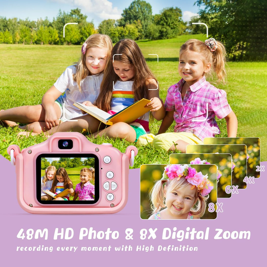 Cámara digital para niños KIZJORYA X5, color rosa, unisex, con tarj...