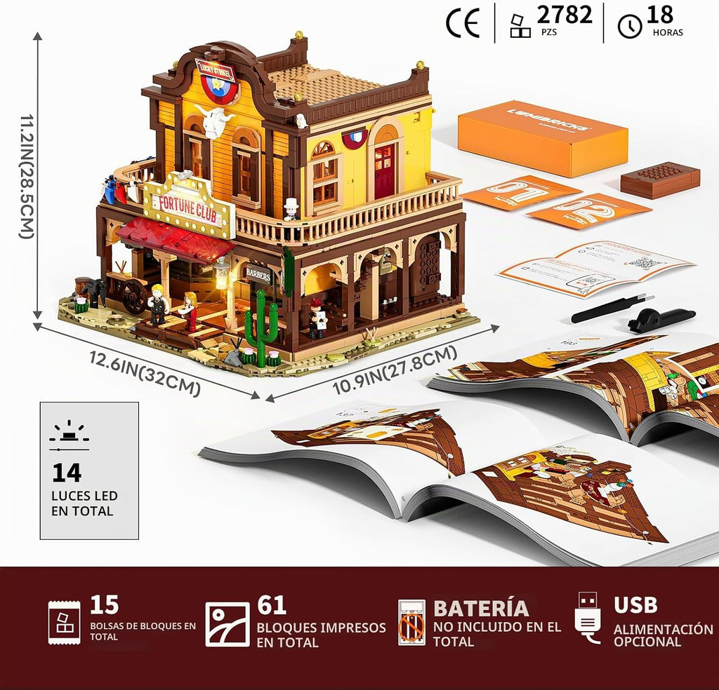 Lumibricks Western Fortune-Club-Saloon - Juego de construcción de