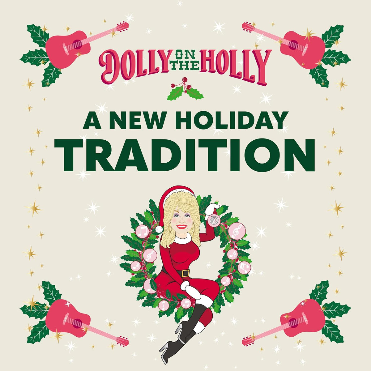 Muñeca de peluche Dolly on the Holly - Muñeca de mantel de Parton de