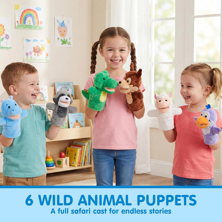 JOYIN Juego de marionetas de mano para niños con boca de trabajo, j...