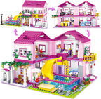 Conjunto de construcción Pink Girls Summer Villa Friends compatible con Friends Construction educativo para niños 8-12 años en adelante 1018 piezas
