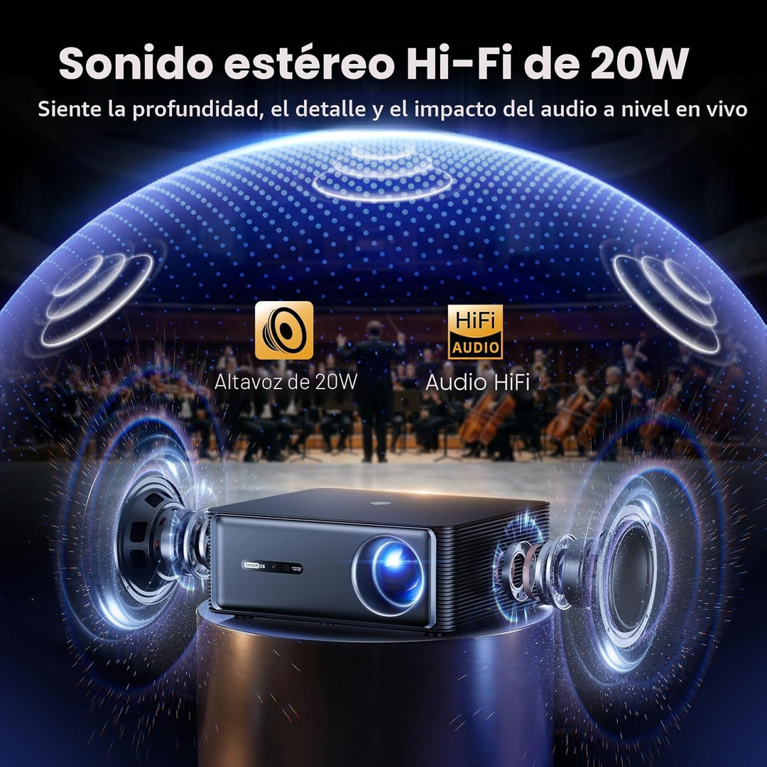 Boldever Proyector inteligente de Google TV 3000 ANSI - Proyector 4...