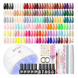 COSCELIA Kit de 57 esmaltes de uñas de gel con luz UV de 40 colores...