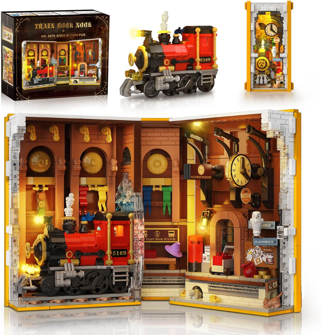 HOGOKIDS Magic Train Station - Juego de construcción de
