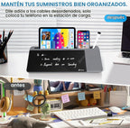 Varhomax Glass Desk Whiteboard con Wireless Charger, Desktop Organizer